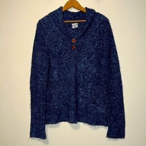 Women’s Columbia soft blue marled popover sweater top size Medium